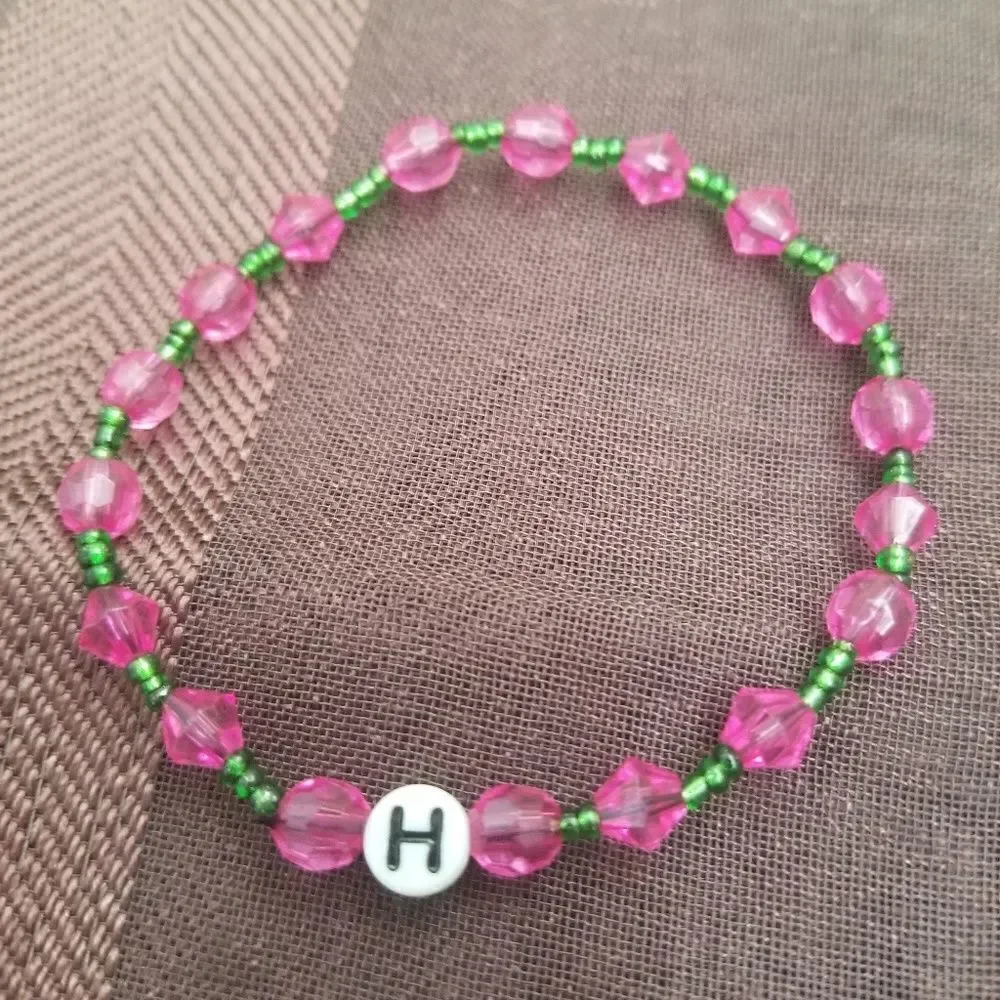 initial G Handmade Beaded bracelet